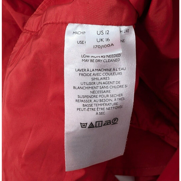 Maeve Anthropologie Ruffle Cutout Back Bow Red Tank Top Size 12 - Picture 9 of 12